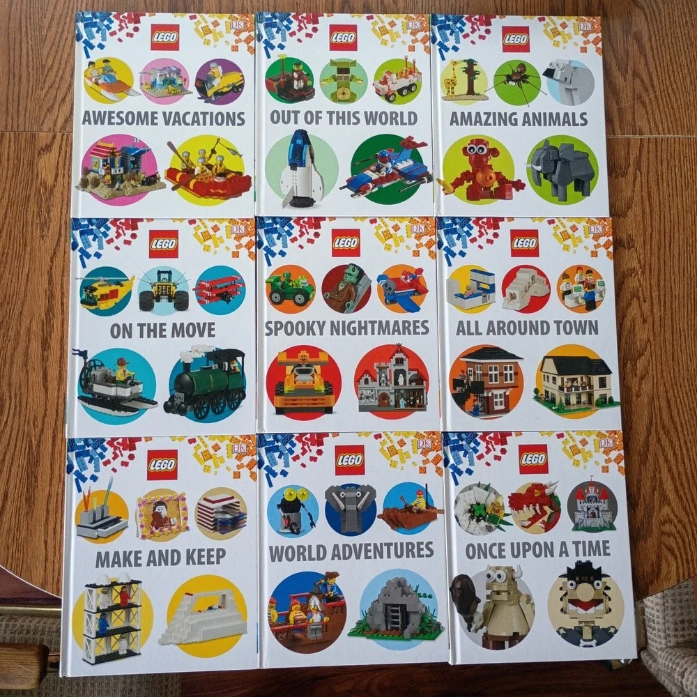 LEGO Book Lot (9) Spooky Nightmares, Amazing Animals, Awesome Vacations and More
